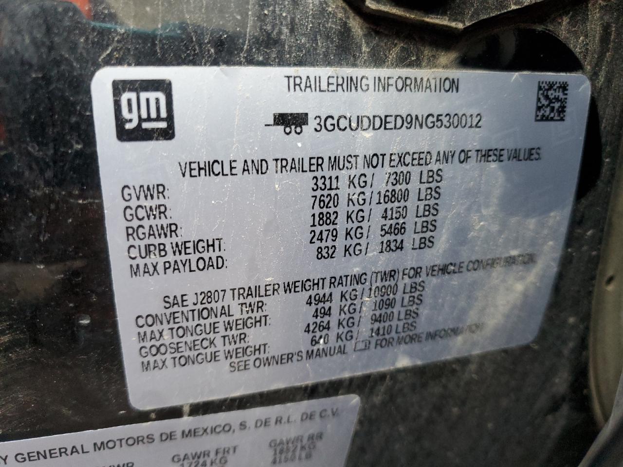 2022 Chevrolet Silverado K1500 Lt VIN: 3GCUDDED9NG530012 Lot: 80177205