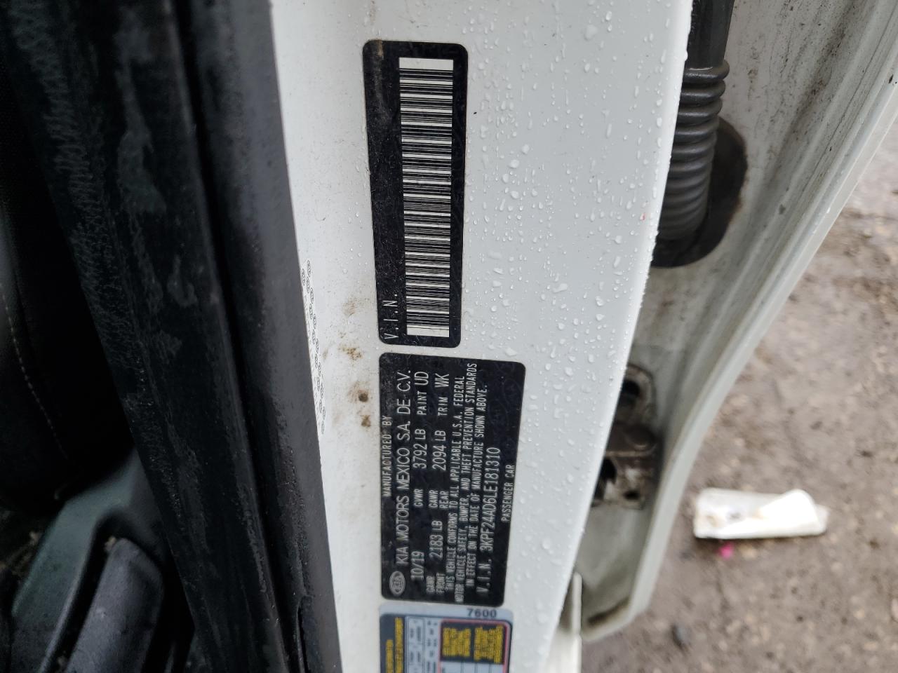 2020 Kia Forte Fe VIN: 3KPF24AD6LE181310 Lot: 81049395