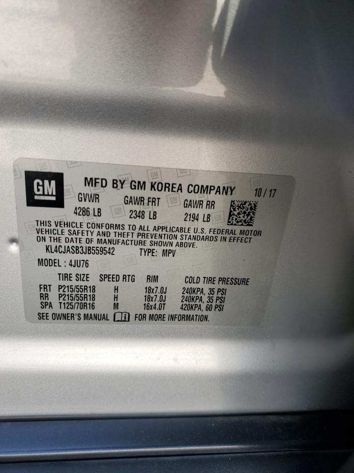 2018 Buick Encore Preferred VIN: KL4CJASB3JB559542 Lot: 81325525