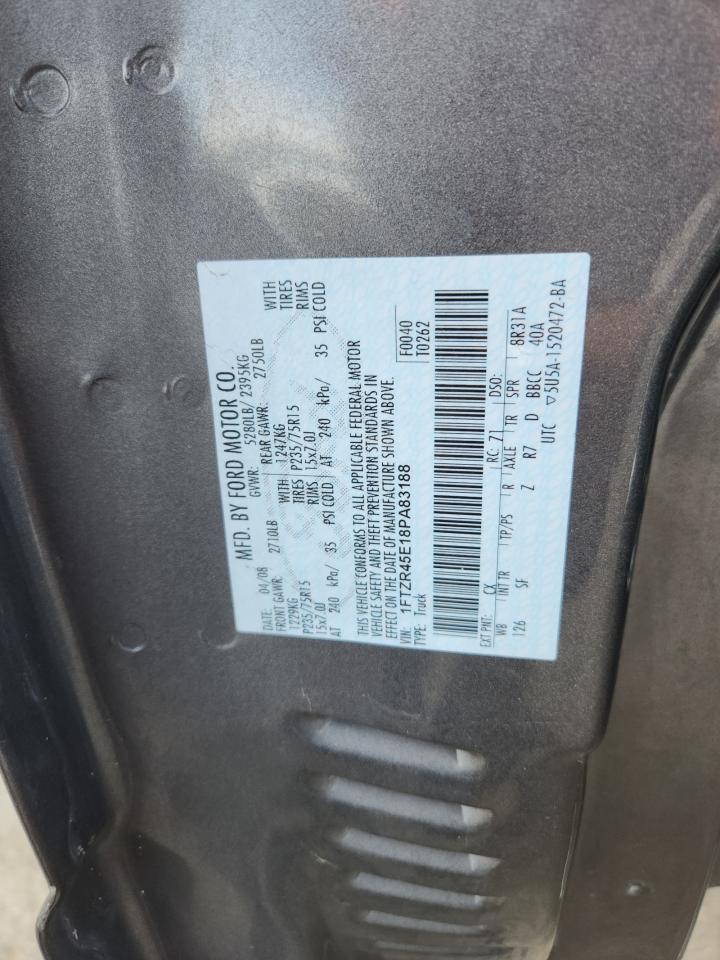 2008 Ford Ranger Super Cab VIN: 1FTZR45E18PA83188 Lot: 71881625