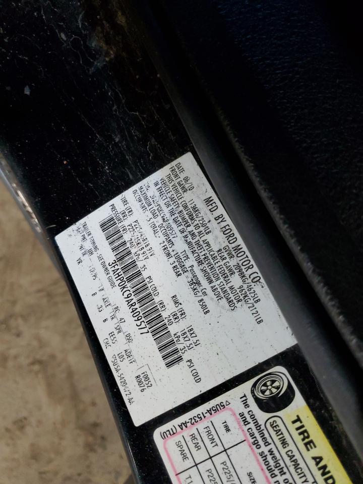 2010 Ford Fusion Sport VIN: 3FAHP0KC9AR409577 Lot: 80201585