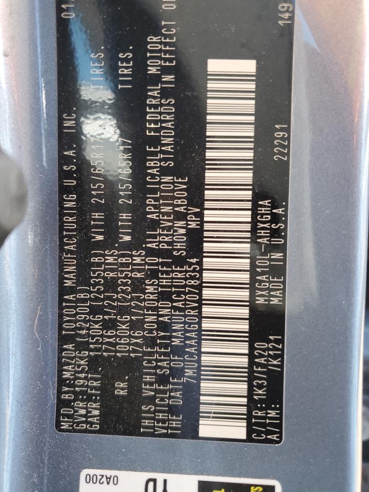 2024 Toyota Corolla Cross Le VIN: 7MUCAAAG0RV078354 Lot: 80104605