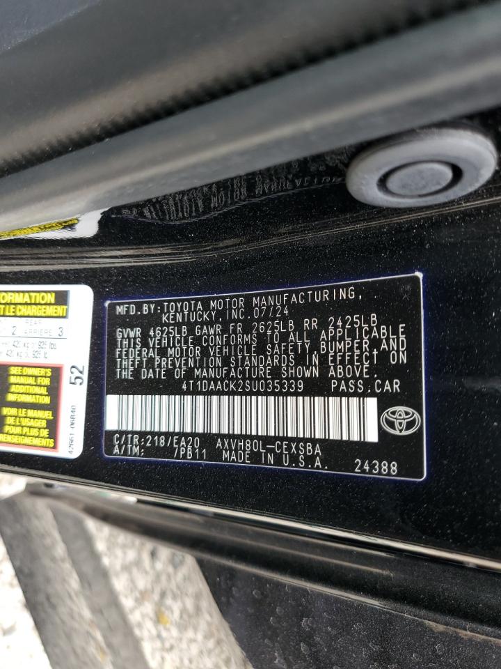 2025 Toyota Camry Xse VIN: 4T1DAACK2SU035339 Lot: 84278325