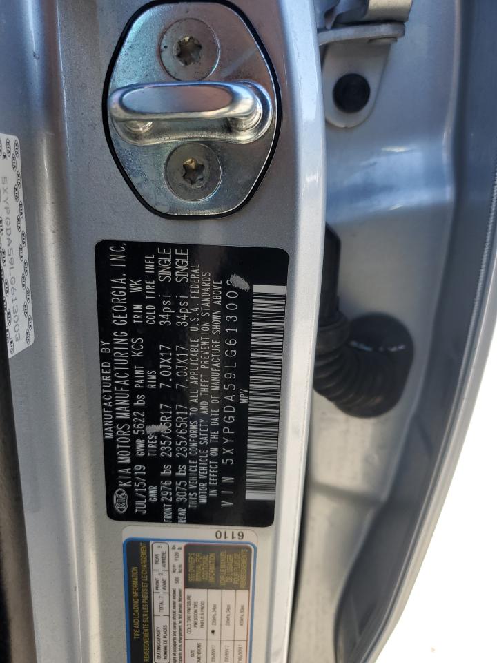 2020 Kia Sorento S VIN: 5XYPGDA59LG613003 Lot: 82104095