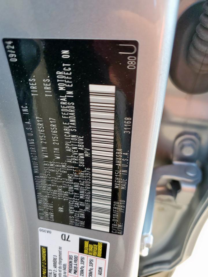 2024 Toyota Corolla Cross Se VIN: 7MUFBABG7RV053976 Lot: 81381395