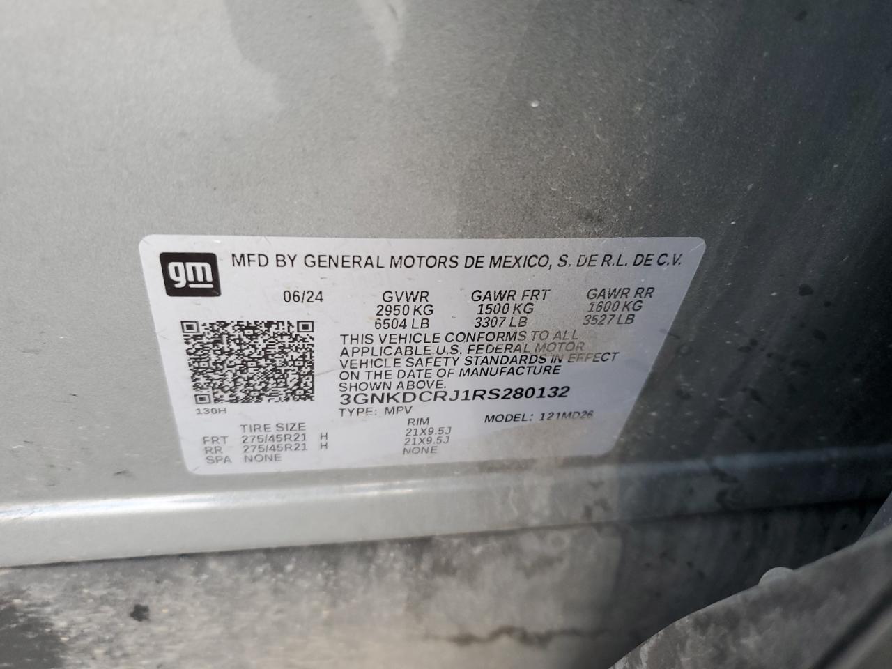 2024 Chevrolet Blazer Rs VIN: 3GNKDCRJ1RS280132 Lot: 80035355