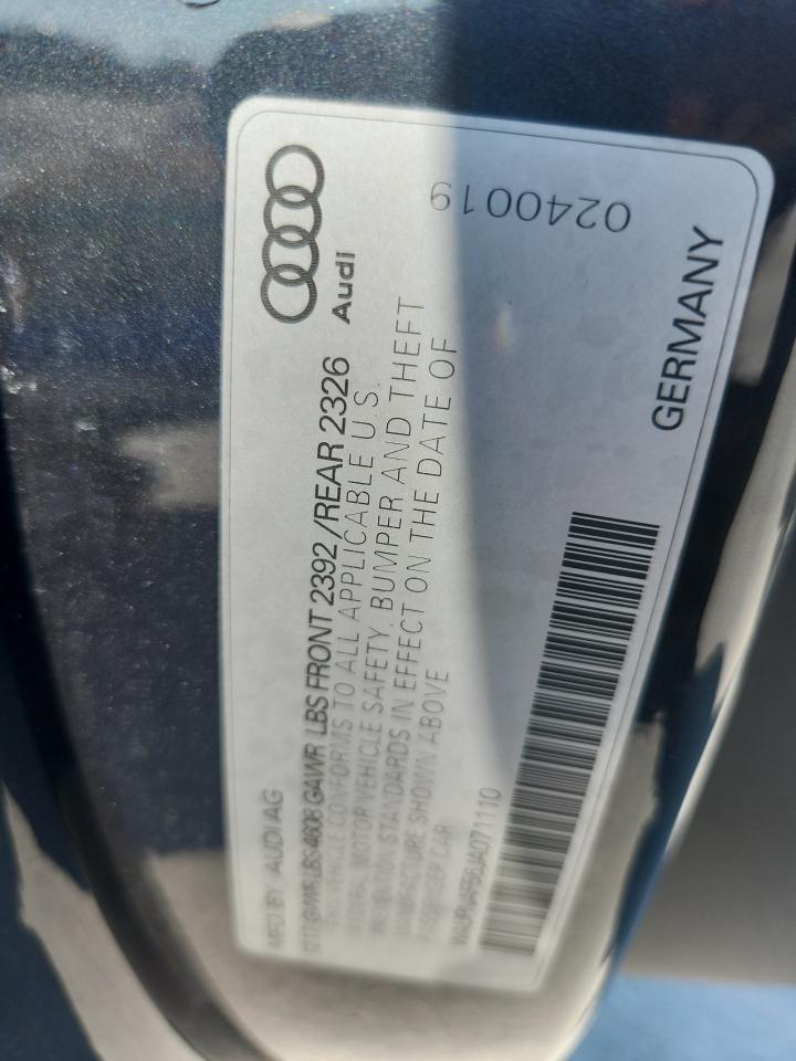 2018 Audi A5 Premium Plus VIN: WAUPNAF56JA071110 Lot: 84454975