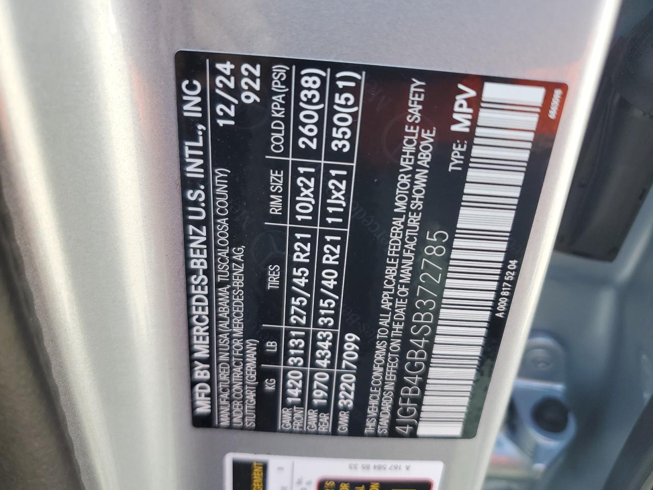 2025 Mercedes-Benz Gle 450E 4Matic VIN: 4JGFB4GB4SB372785 Lot: 80489185