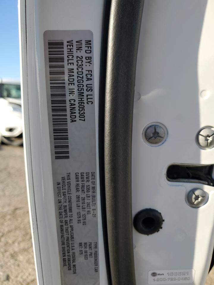 2021 Dodge Challenger Sxt VIN: 2C3CDZGG5MH605307 Lot: 83835515