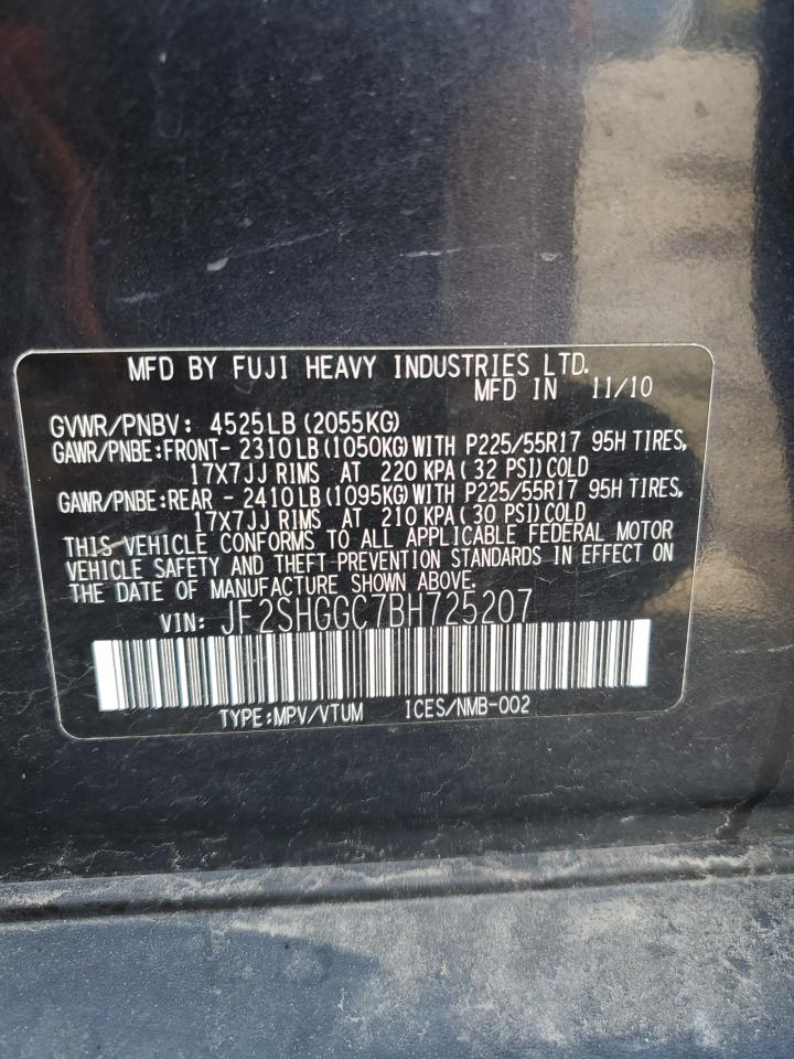 2011 Subaru Forester Touring VIN: JF2SHGGC7BH725207 Lot: 81284565