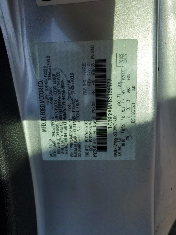 2011 Ford Mustang VIN: 1ZVBP8AM7B5166572 Lot: 81606865