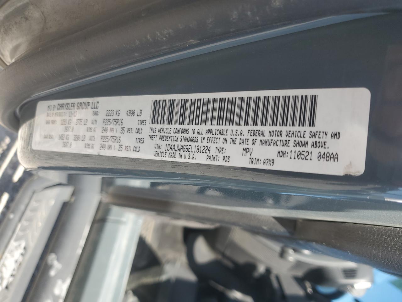 2014 Jeep Wrangler Sport VIN: 1C4AJWAG6EL181224 Lot: 82060695