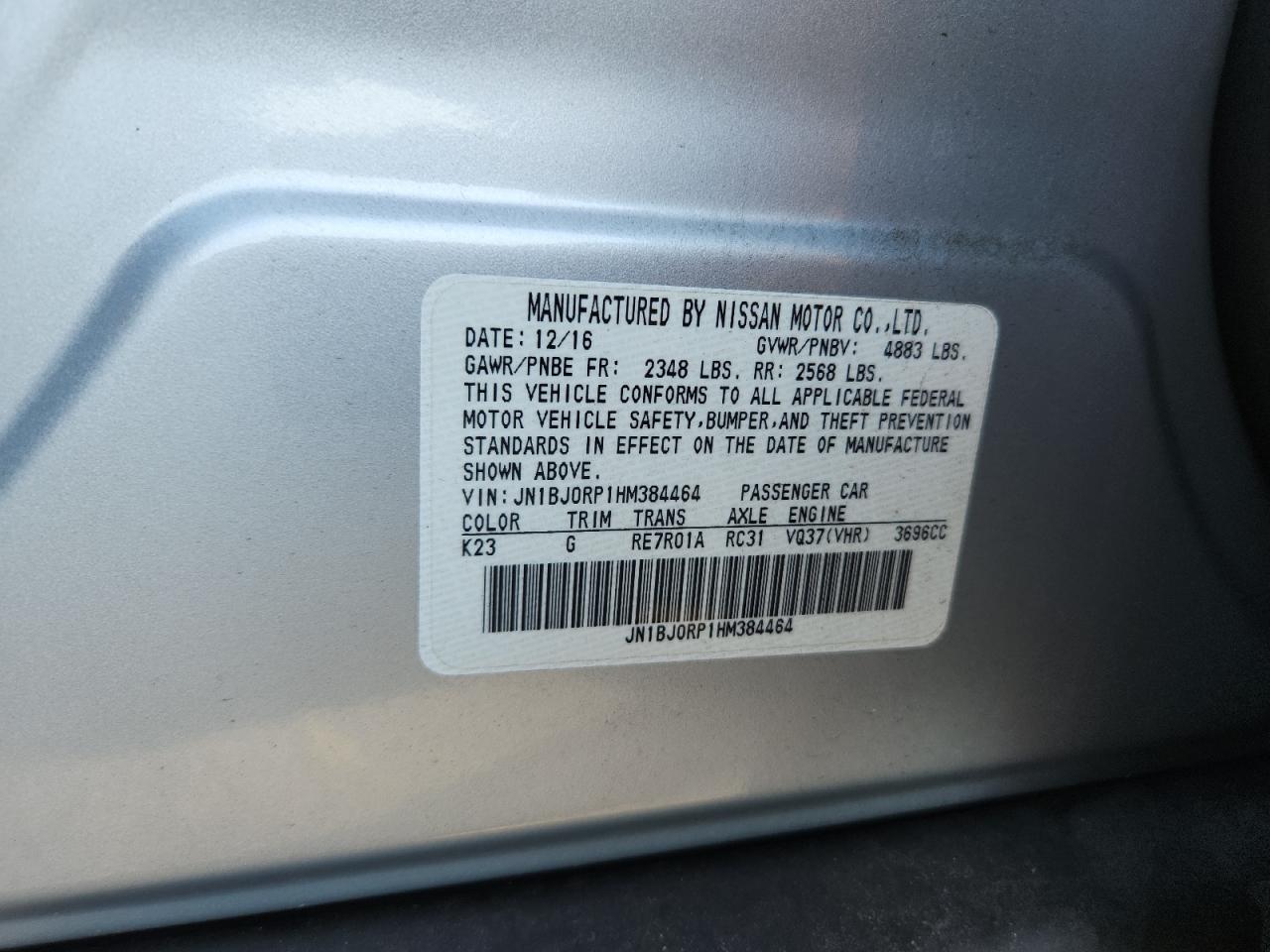 2017 Infiniti Qx50 VIN: JN1BJ0RP1HM384464 Lot: 68286725