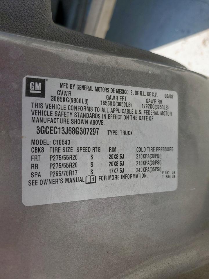 2008 Chevrolet Silverado C1500 VIN: 3GCEC13J68G307297 Lot: 81901985