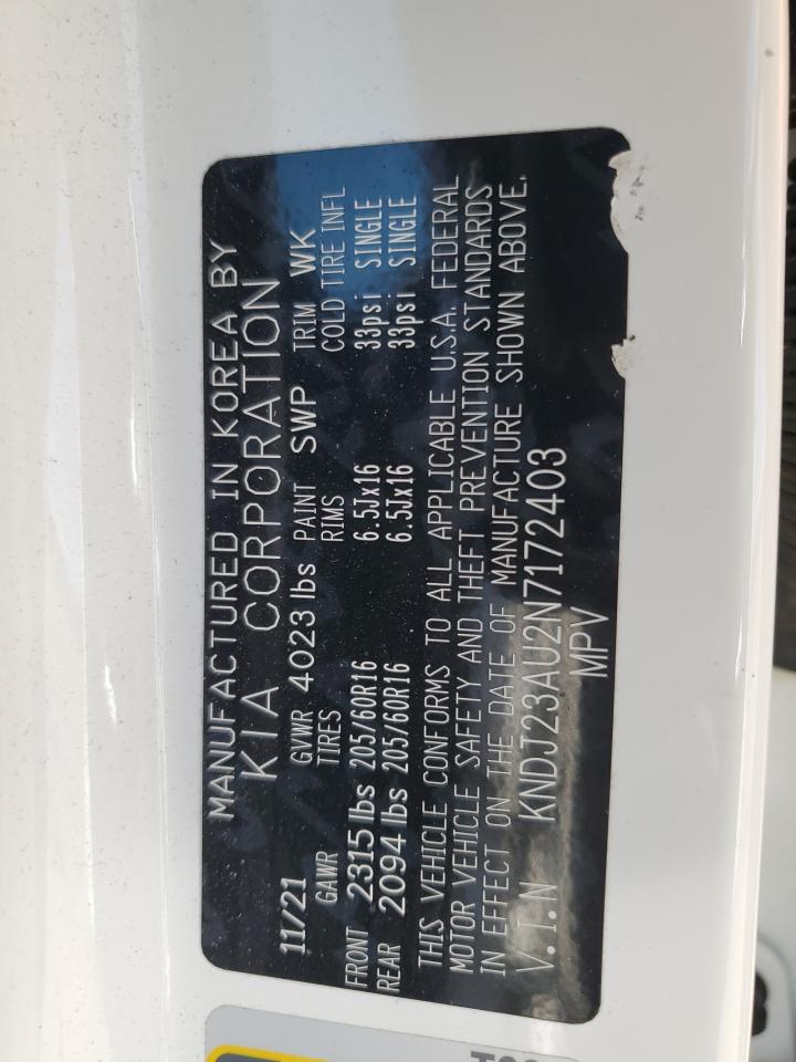 2022 Kia Soul Lx VIN: KNDJ23AU2N7172403 Lot: 80386765