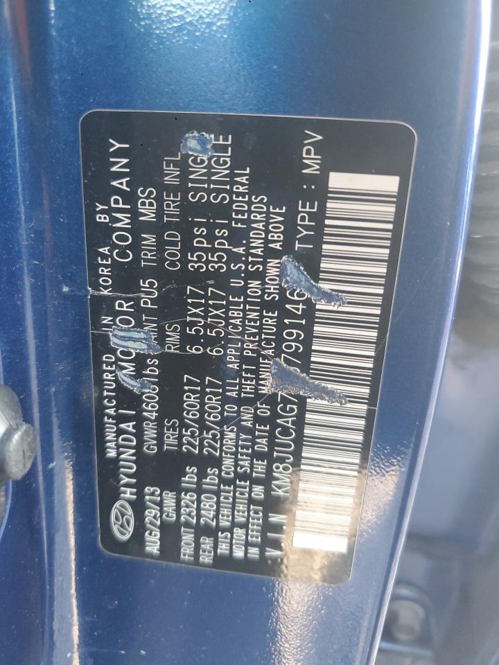 2014 Hyundai Tucson Gls VIN: KM8JUCAG7EU799146 Lot: 80572685