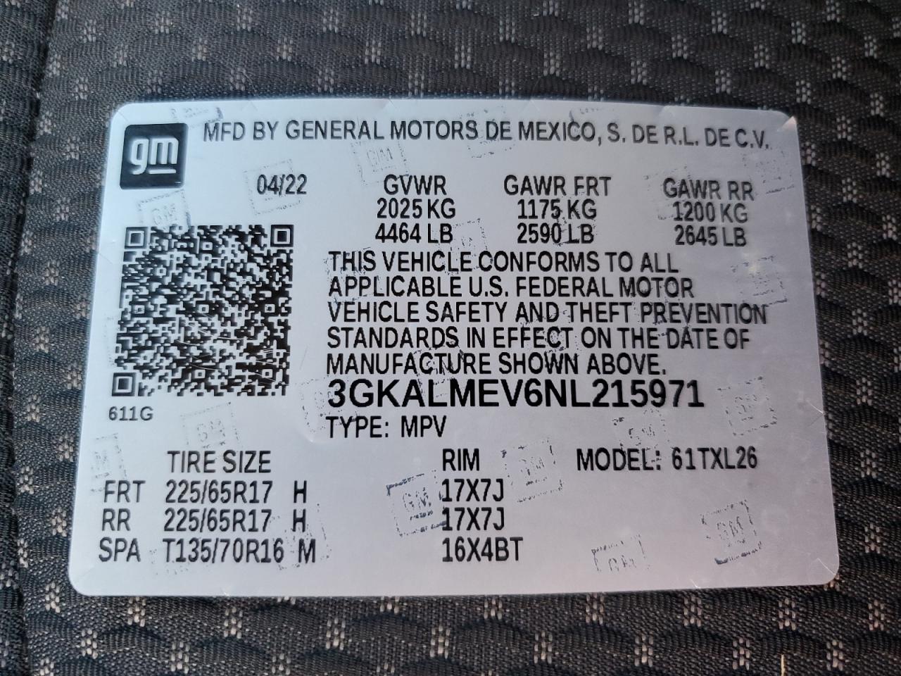 2022 GMC Terrain Sle VIN: 3GKALMEV6NL215971 Lot: 81388495