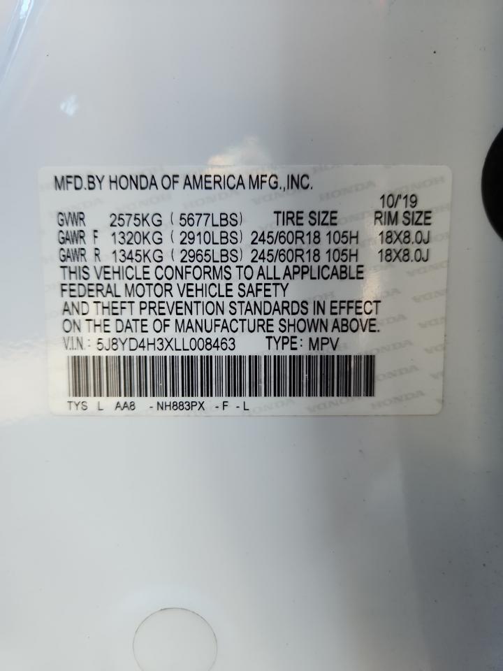 2020 Acura Mdx VIN: 5J8YD4H3XLL008463 Lot: 80139545