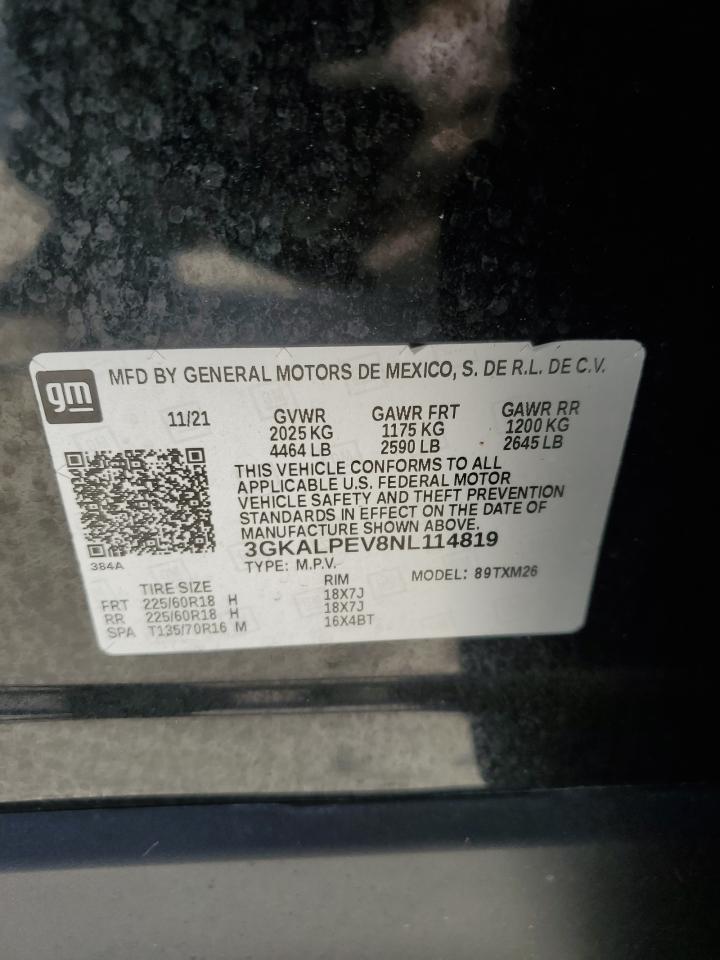 2022 GMC Terrain Slt VIN: 3GKALPEV8NL114819 Lot: 82063385