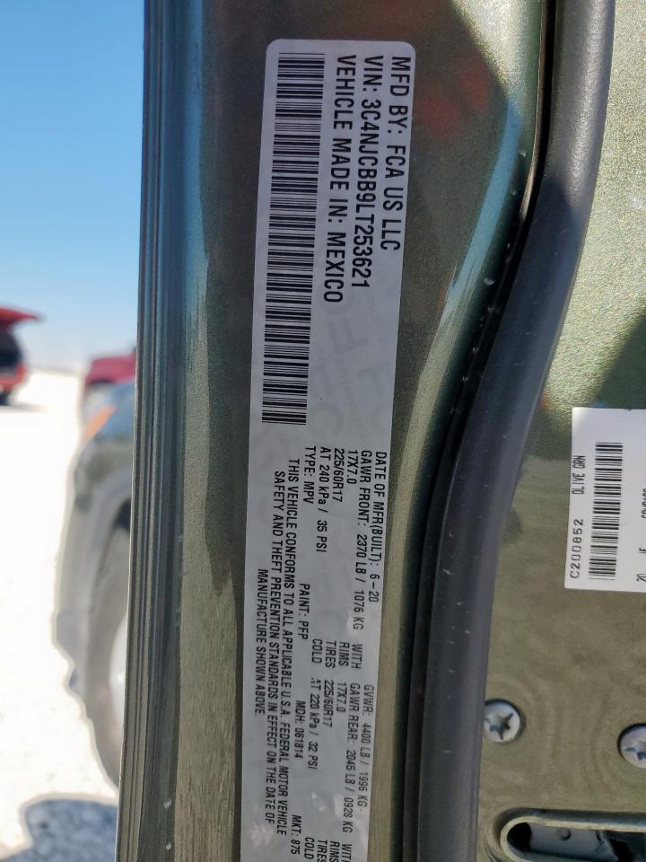 2020 Jeep Compass Latitude VIN: 3C4NJCBB9LT253621 Lot: 83993315