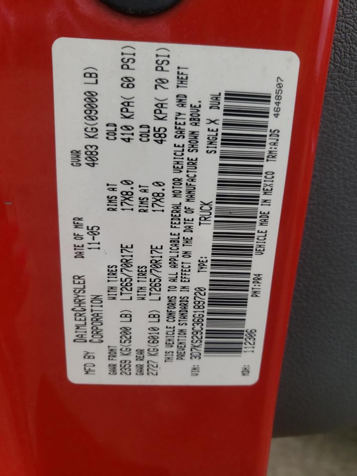 2006 Dodge Ram 2500 VIN: 3D7KS29C36G189720 Lot: 81105395