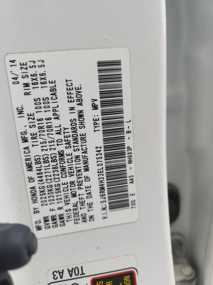 2014 Honda Cr-V Lx VIN: 5J6RM4H33EL075342 Lot: 80295595