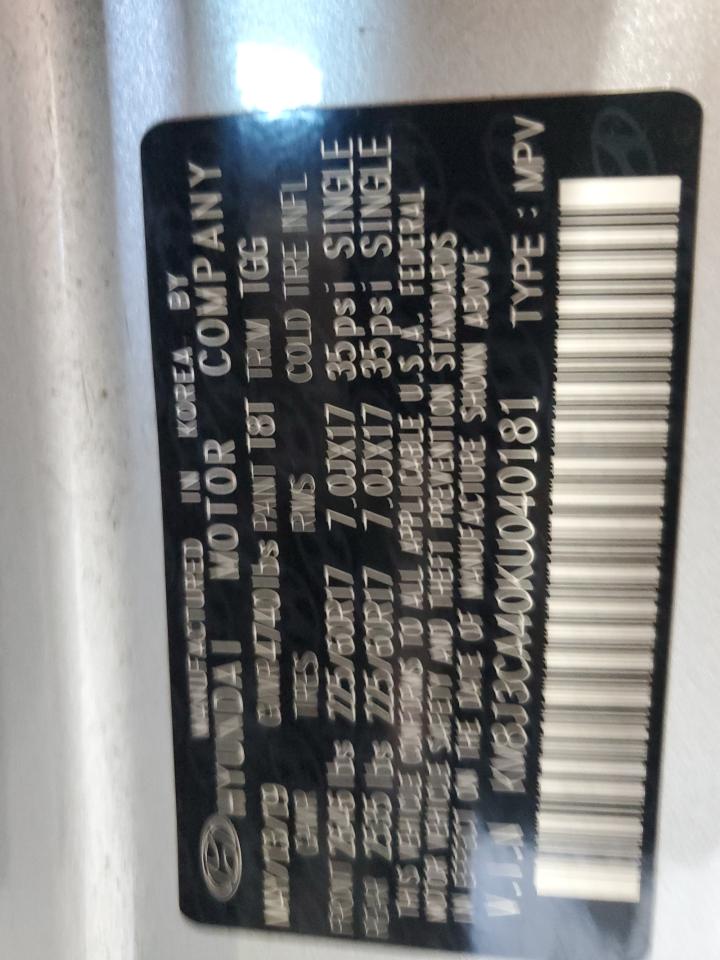 2019 Hyundai Tucson Limited VIN: KM8J3CA40KU040181 Lot: 80024285