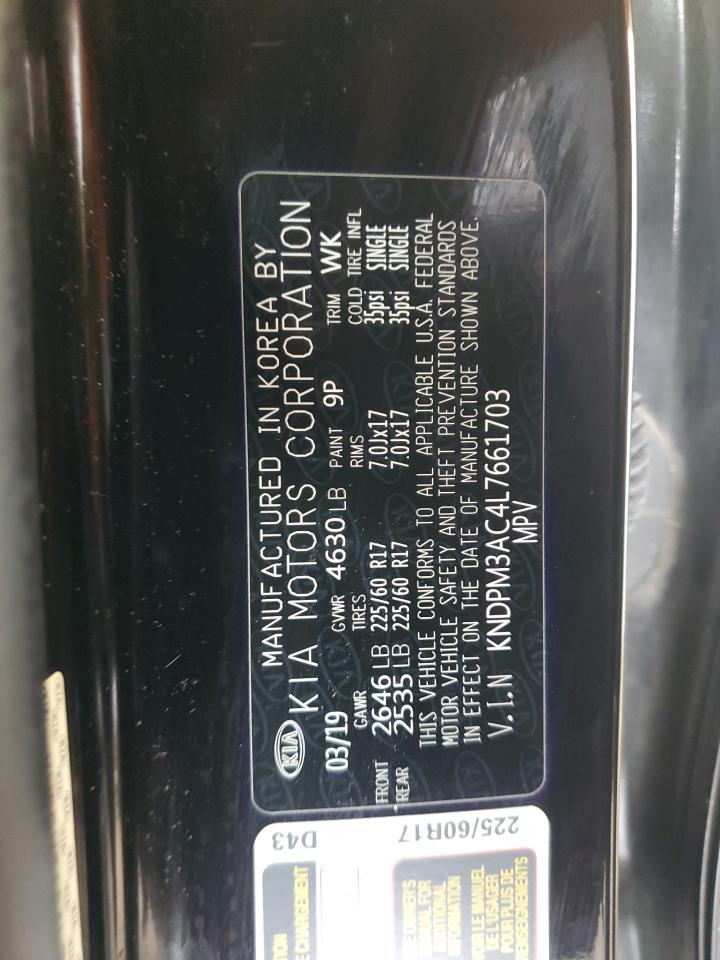 2020 Kia Sportage Lx VIN: KNDPM3AC4L7661703 Lot: 80728135