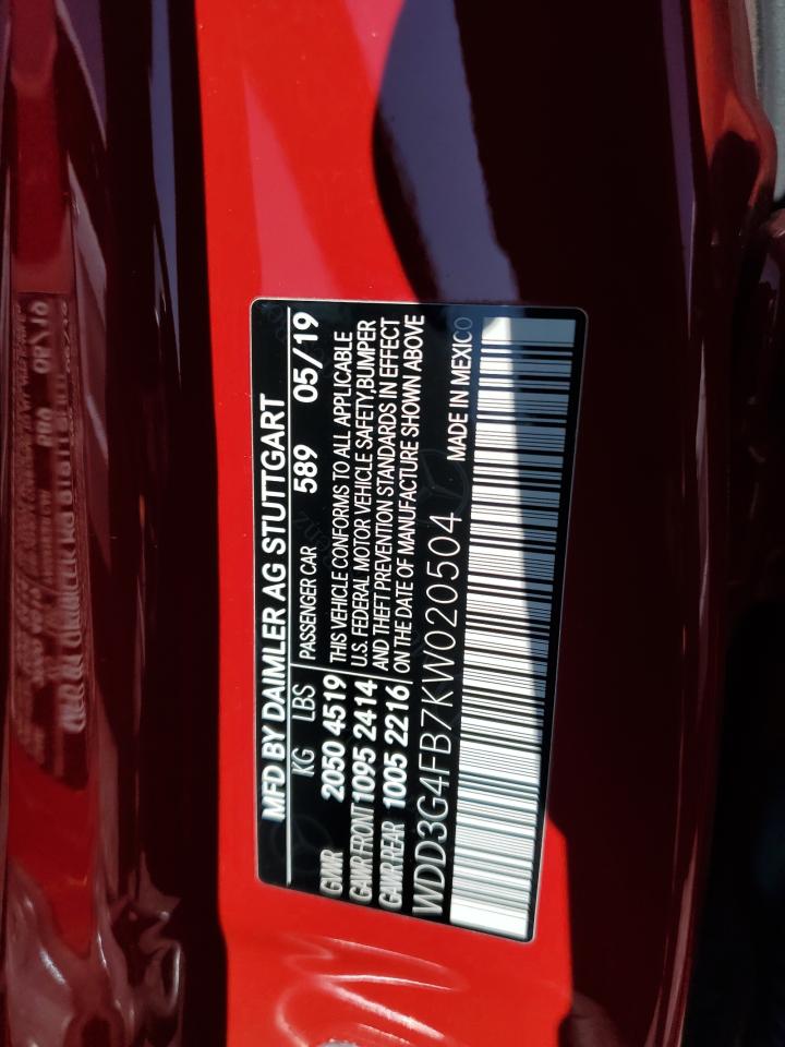 2019 Mercedes-Benz A 220 4Matic VIN: WDD3G4FB7KW020504 Lot: 71837995