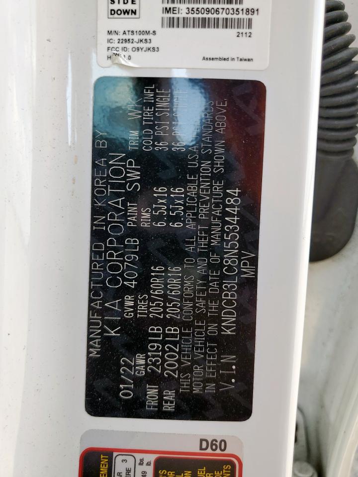 2022 Kia Niro Lx VIN: KNDCB3LC8N5534484 Lot: 71476855