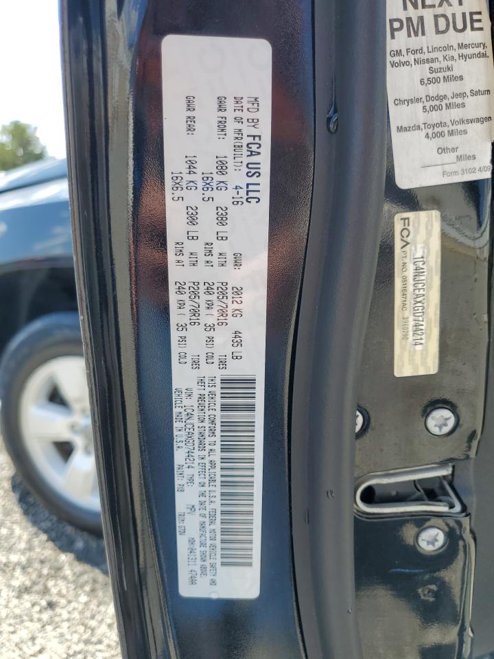 2016 Jeep Compass Latitude VIN: 1C4NJCEAXGD744214 Lot: 71890785