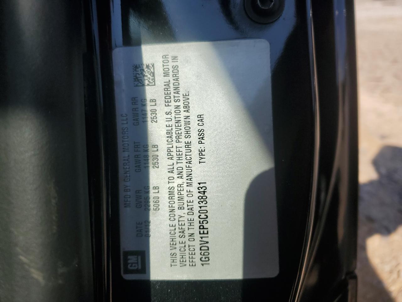 2012 Cadillac Cts-V VIN: 1G6DV1EP5C0138431 Lot: 80088915