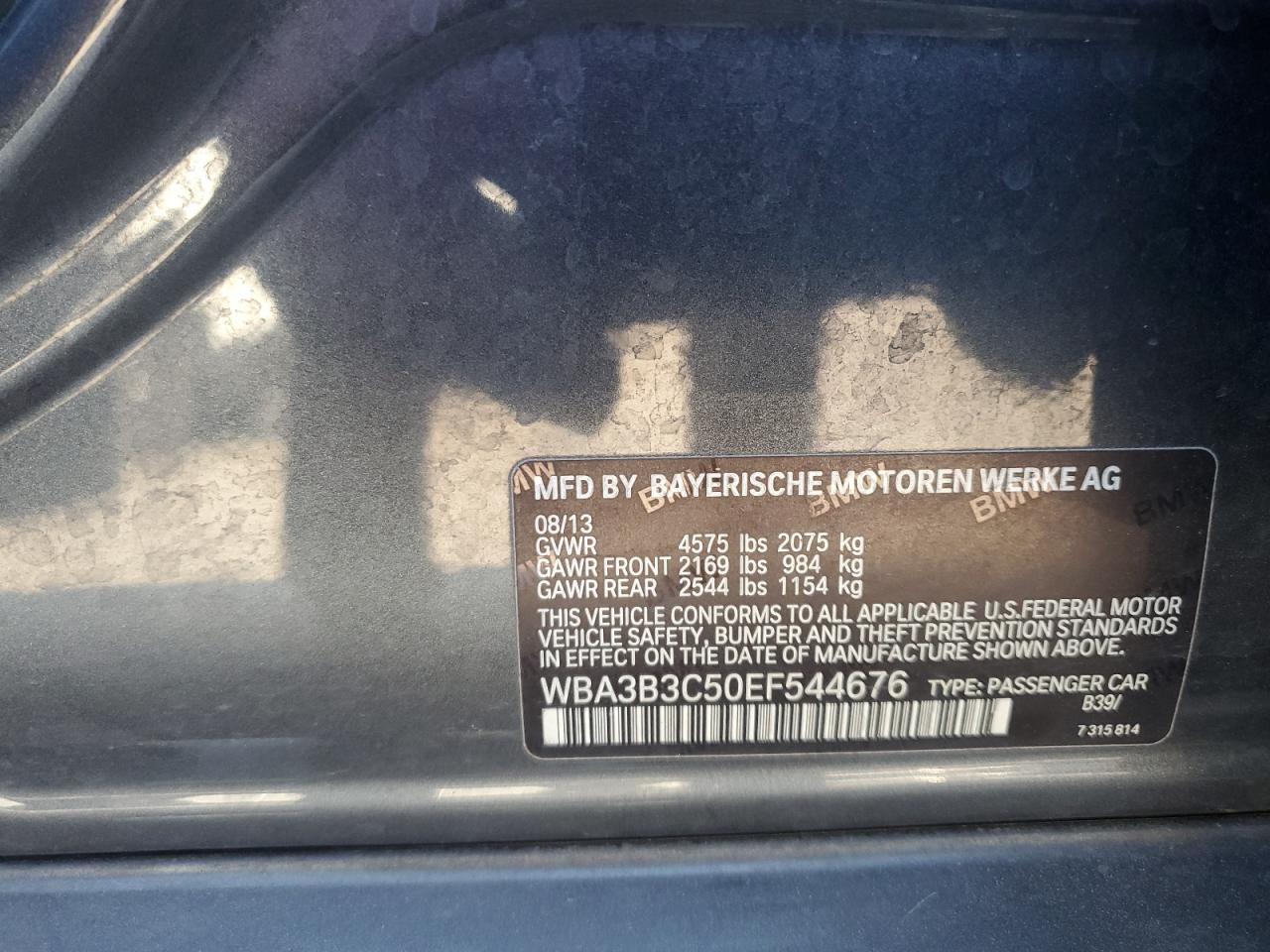 2014 BMW 328 Xi VIN: WBA3B3C50EF544676 Lot: 81256805