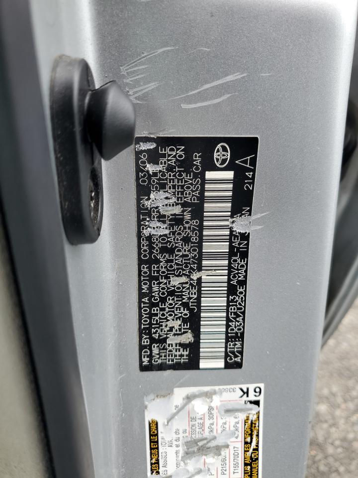 2007 Toyota Camry Ce VIN: JTNBE46K473018578 Lot: 81714285