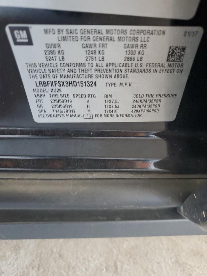 2017 Buick Envision Premium Ii VIN: LRBFXFSX3HD151324 Lot: 71428145