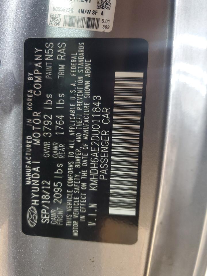 2013 Hyundai Elantra Coupe Gs VIN: KMHDH6AE2DU011843 Lot: 81942985