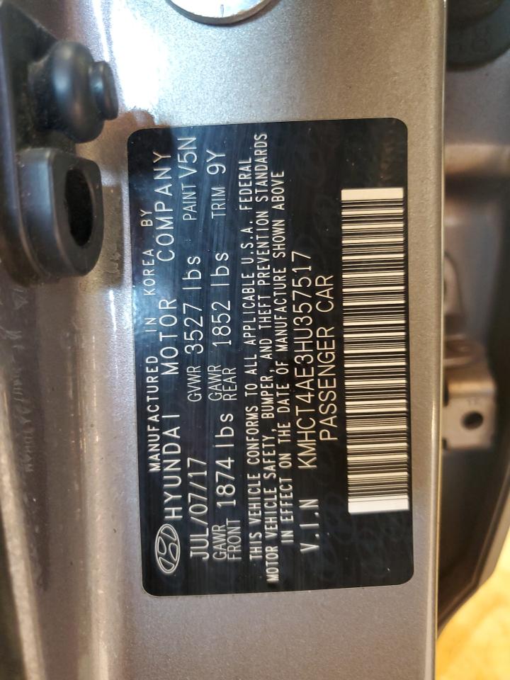 2017 Hyundai Accent Se VIN: KMHCT4AE3HU357517 Lot: 71828545