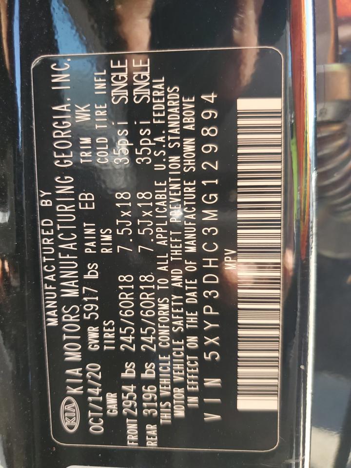 2021 Kia Telluride Ex VIN: 5XYP3DHC3MG129894 Lot: 70850515