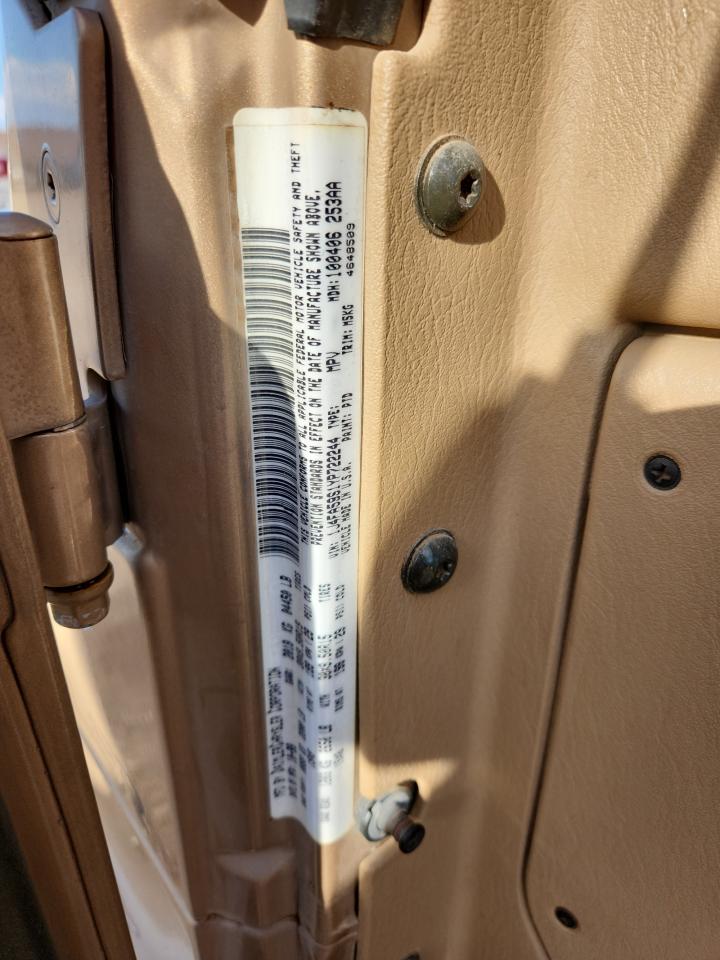 2000 Jeep Wrangler / Tj Sahara VIN: 1J4FA59S1YP722244 Lot: 70888985