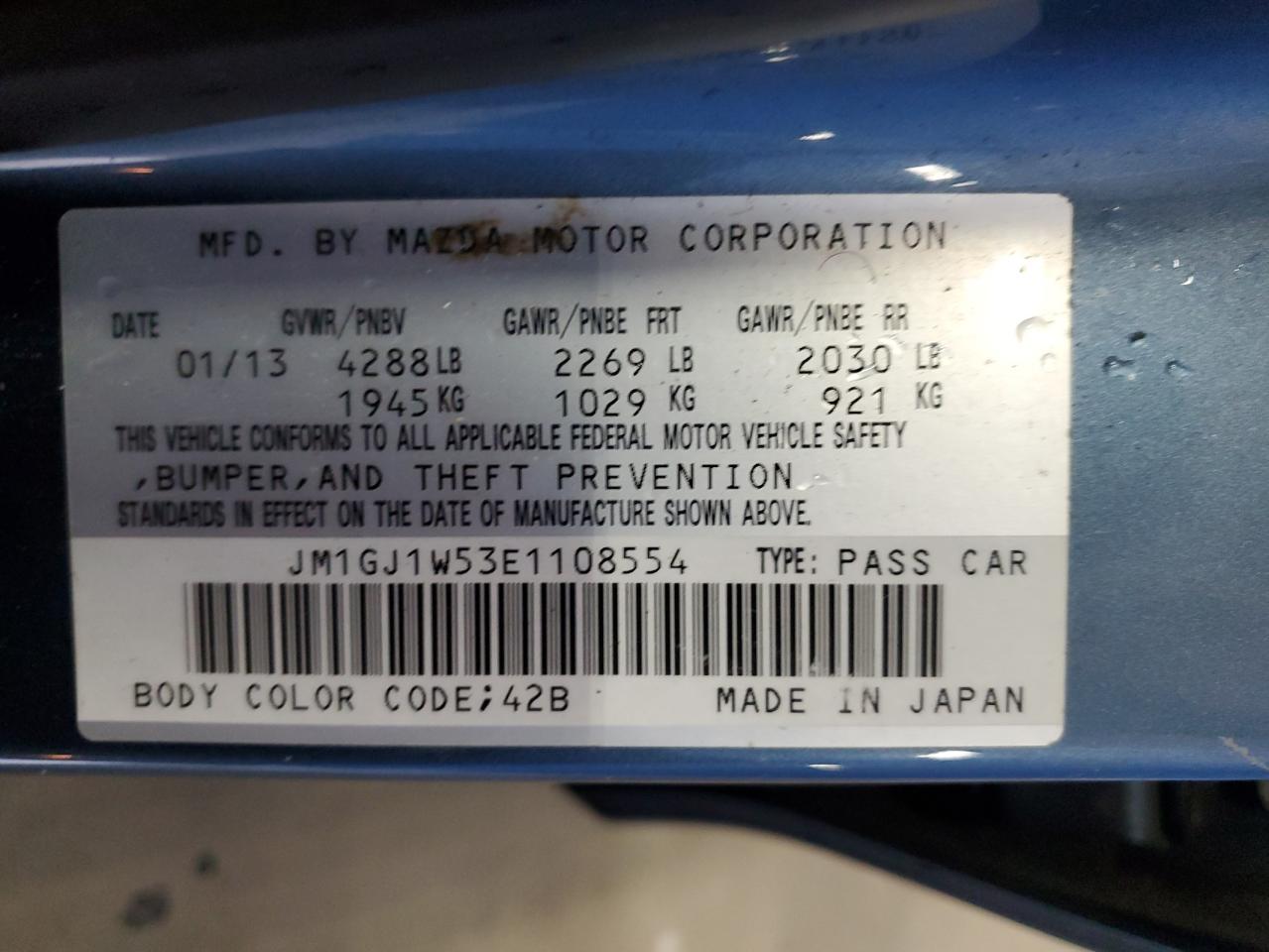 2014 Mazda 6 Grand Touring VIN: JM1GJ1W53E1108554 Lot: 80614055