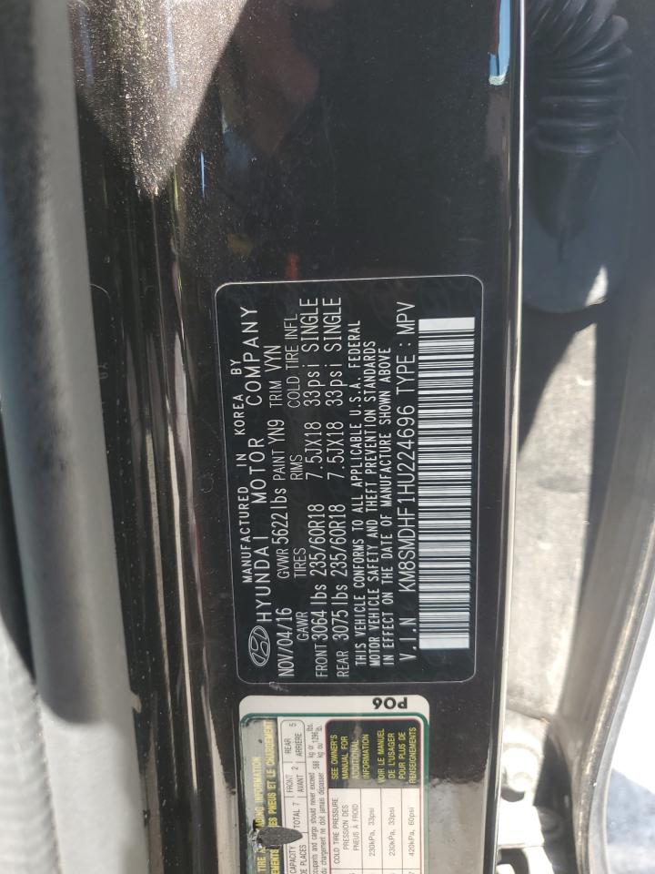 2017 Hyundai Santa Fe Se VIN: KM8SMDHF1HU224696 Lot: 84002645