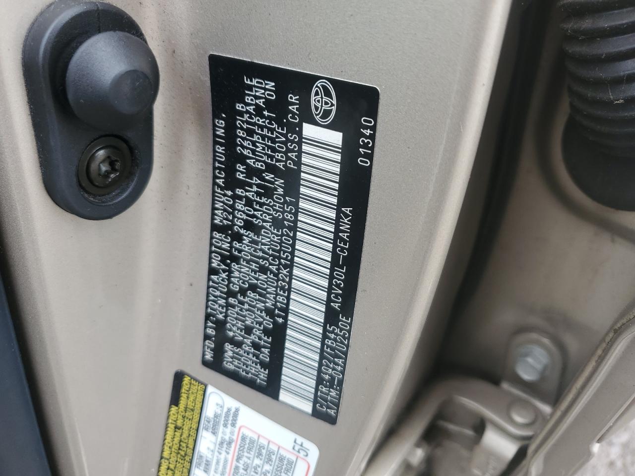 2005 Toyota Camry Le VIN: 4T1BE32K15U021851 Lot: 81819615