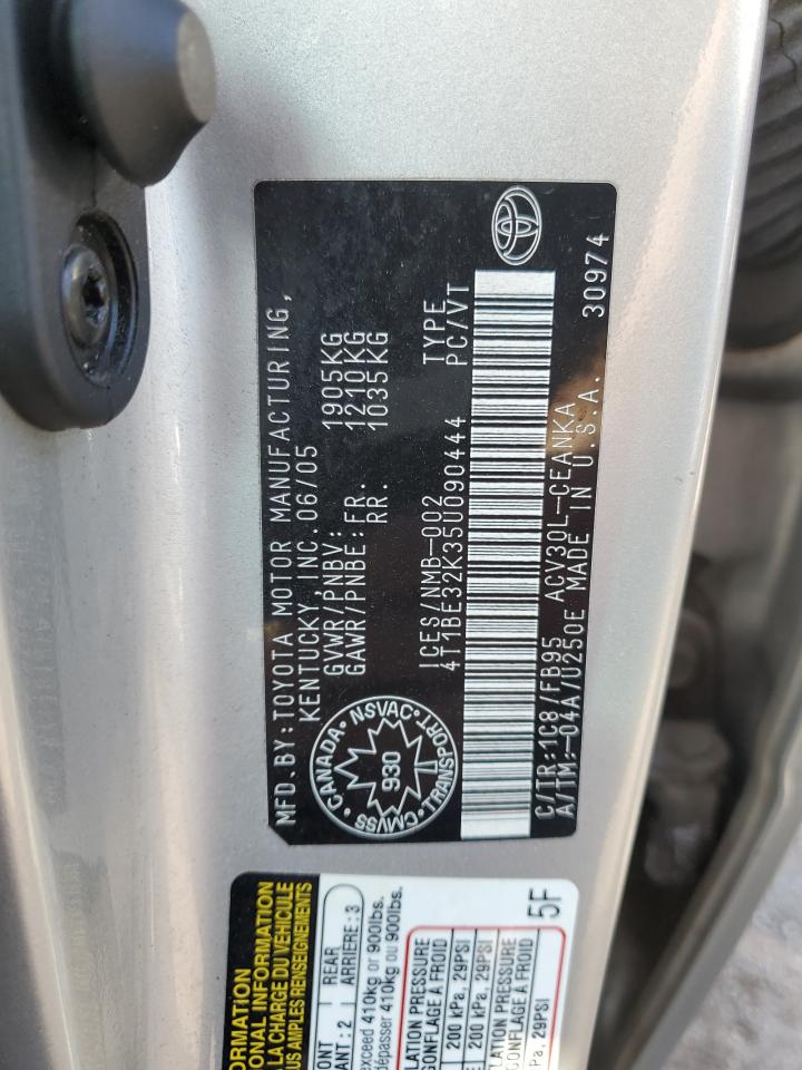 2005 Toyota Camry Le VIN: 4T1BE32K35U090444 Lot: 68515865