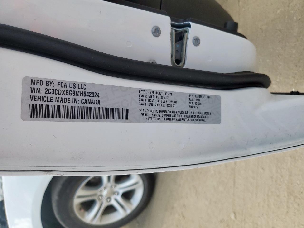 2021 Dodge Charger Sxt VIN: 2C3CDXBG9MH642324 Lot: 81658225