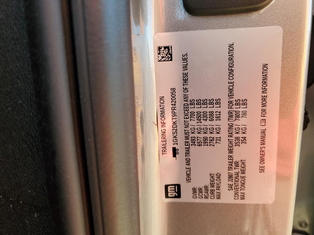 2023 GMC Yukon Denali VIN: 1GKS2DKT9PR420058 Lot: 81682635