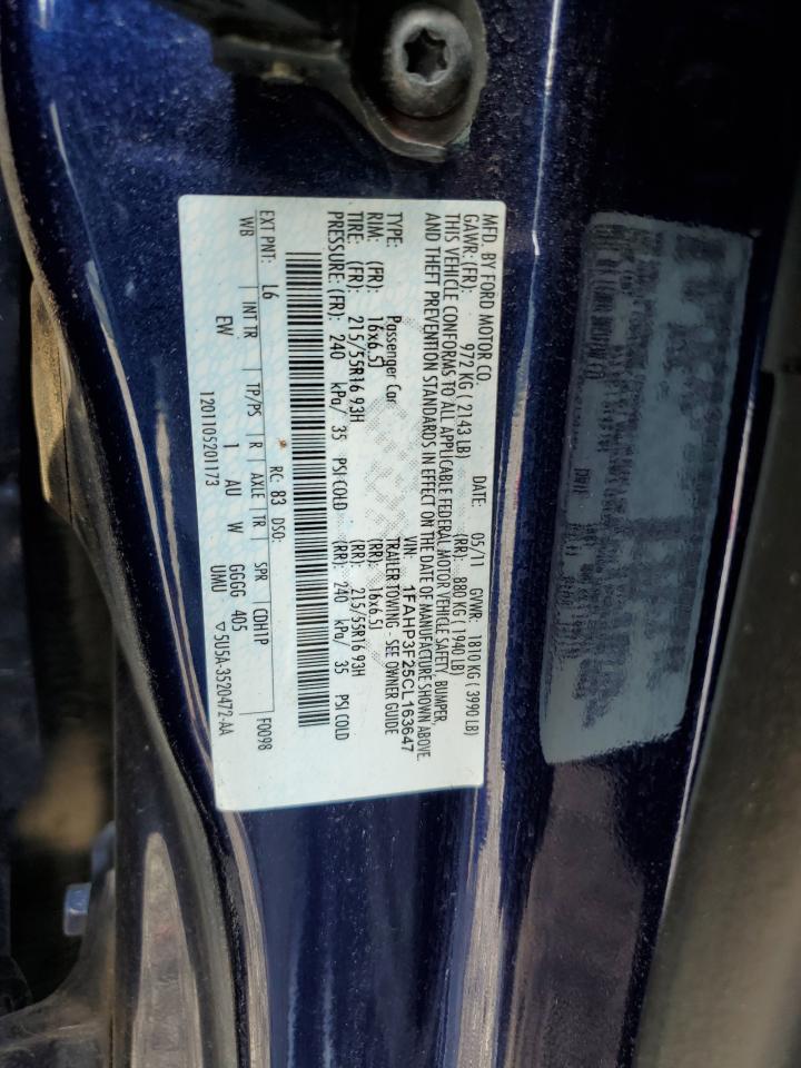 2012 Ford Focus Se VIN: 1FAHP3F25CL163647 Lot: 80959495