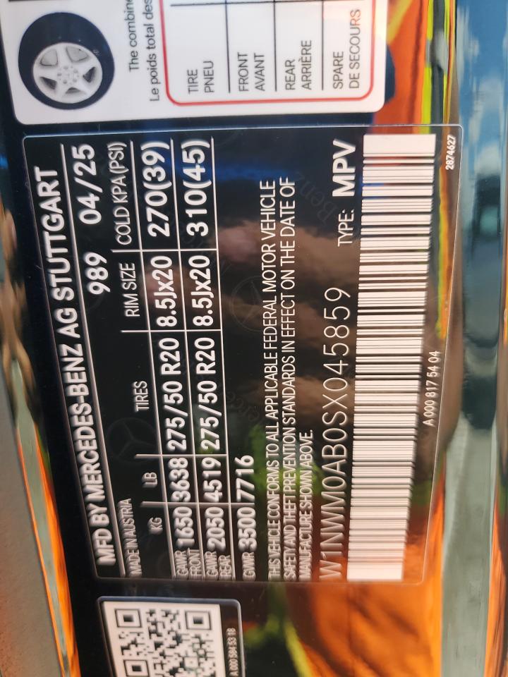 2025 Mercedes-Benz G 580E VIN: W1NWM0AB0SX045859 Lot: 72102945