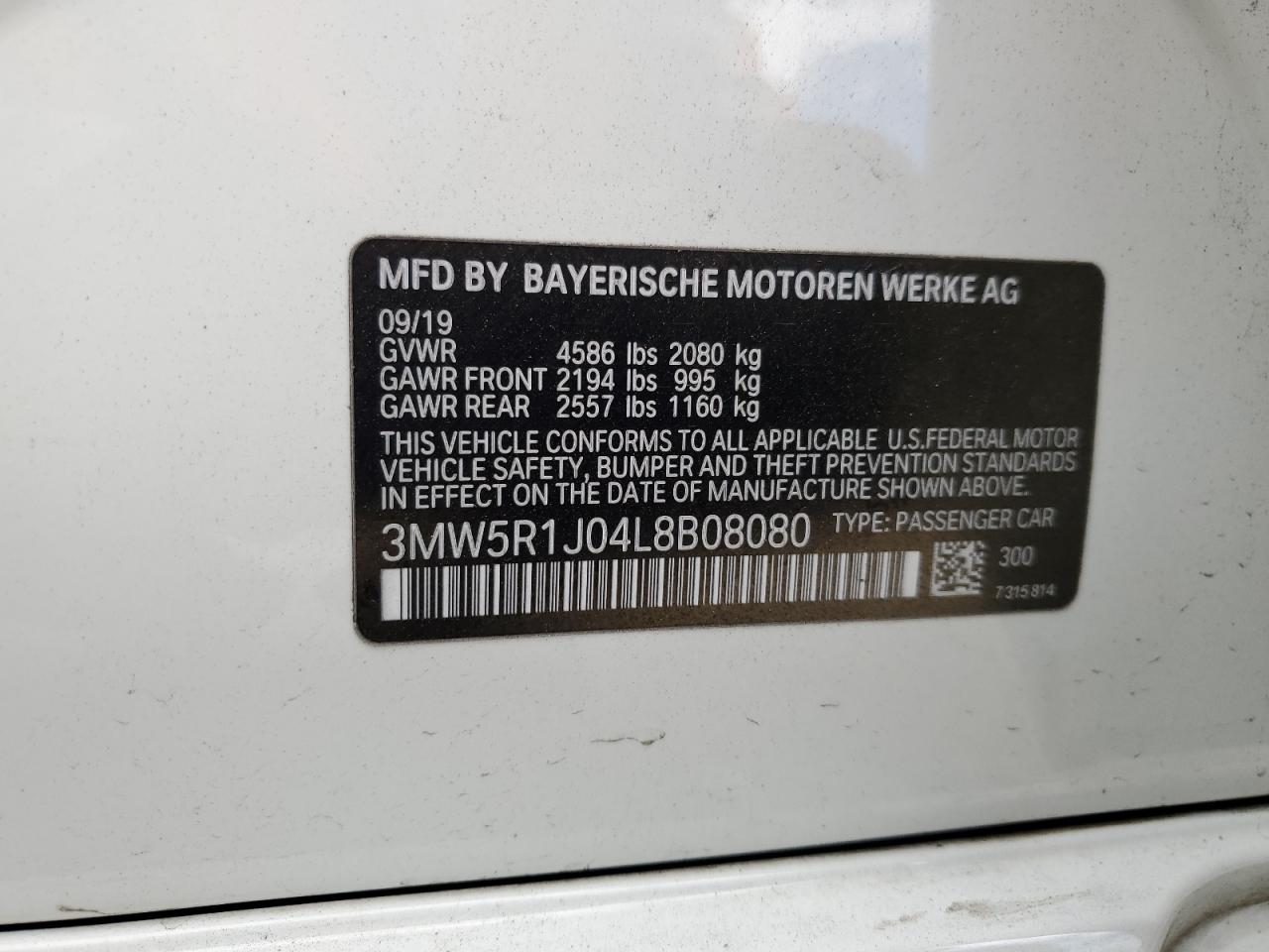 2020 BMW 330I VIN: 3MW5R1J04L8B08080 Lot: 82128755