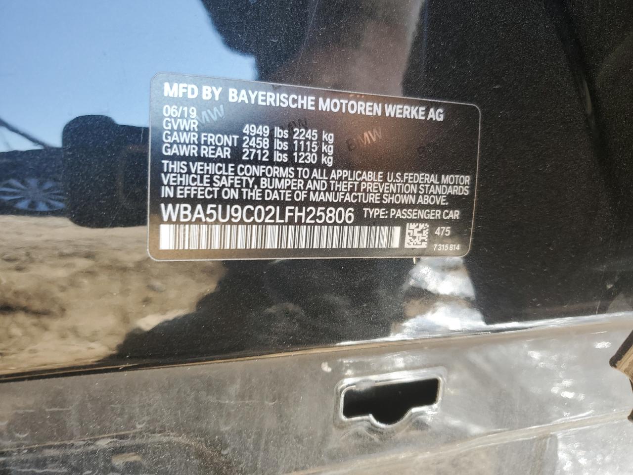 2020 BMW M340Xi VIN: WBA5U9C02LFH25806 Lot: 84202325