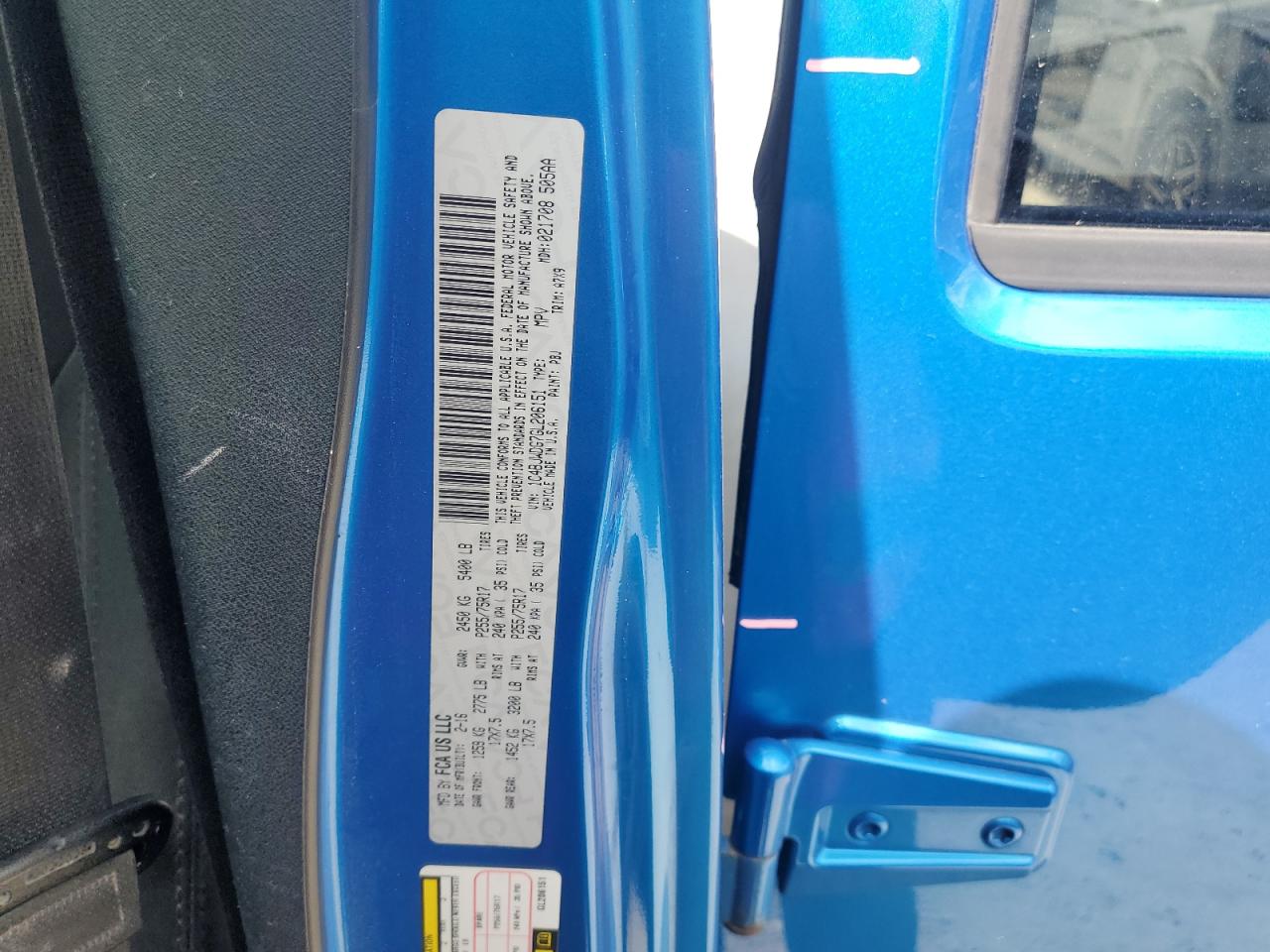 2016 Jeep Wrangler Unlimited Sport VIN: 1C4BJWDG7GL206151 Lot: 70841895